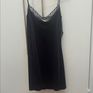 Dark grey velvet free people slip dress